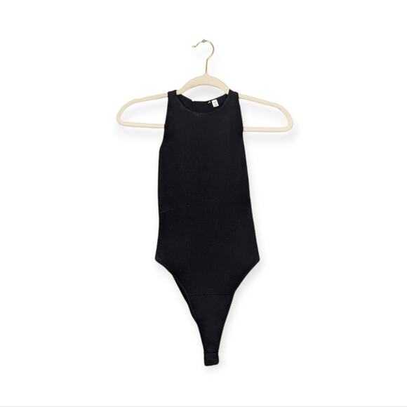 NWT A.L.C Black Pierce Cut Out High Neck Bodysuit - Picture 2 of 8